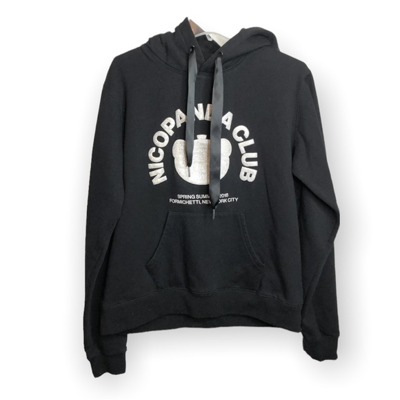 NICOPANDA Club Logo Graphic-Print Hoodie Pullover Sweater - Picture 2 of 6